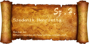 Szedenik Henrietta névjegykártya